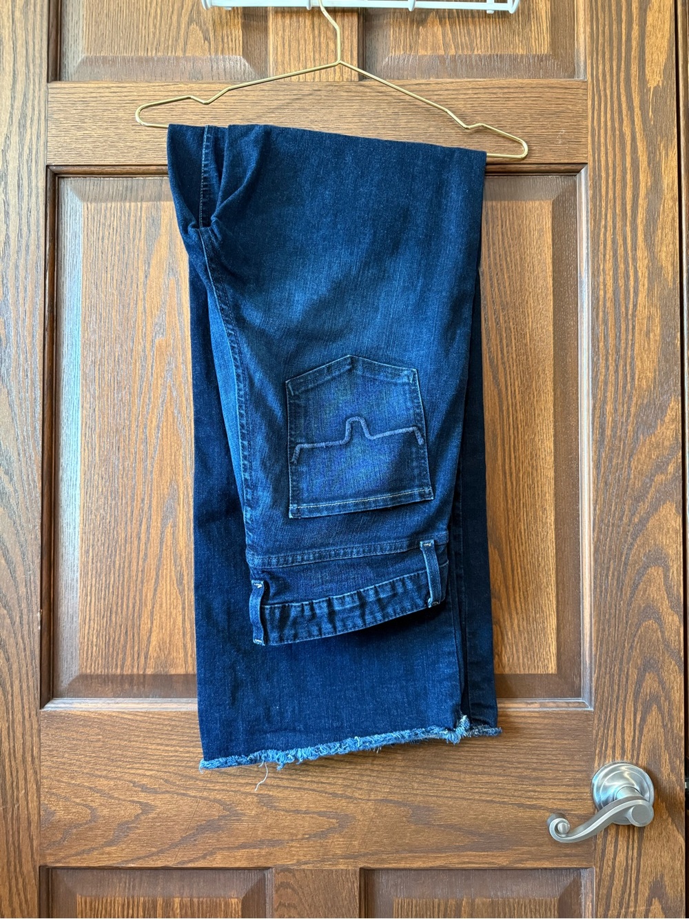 Women's Dark Indigo Boot Cut Jeans - Frayed Hem